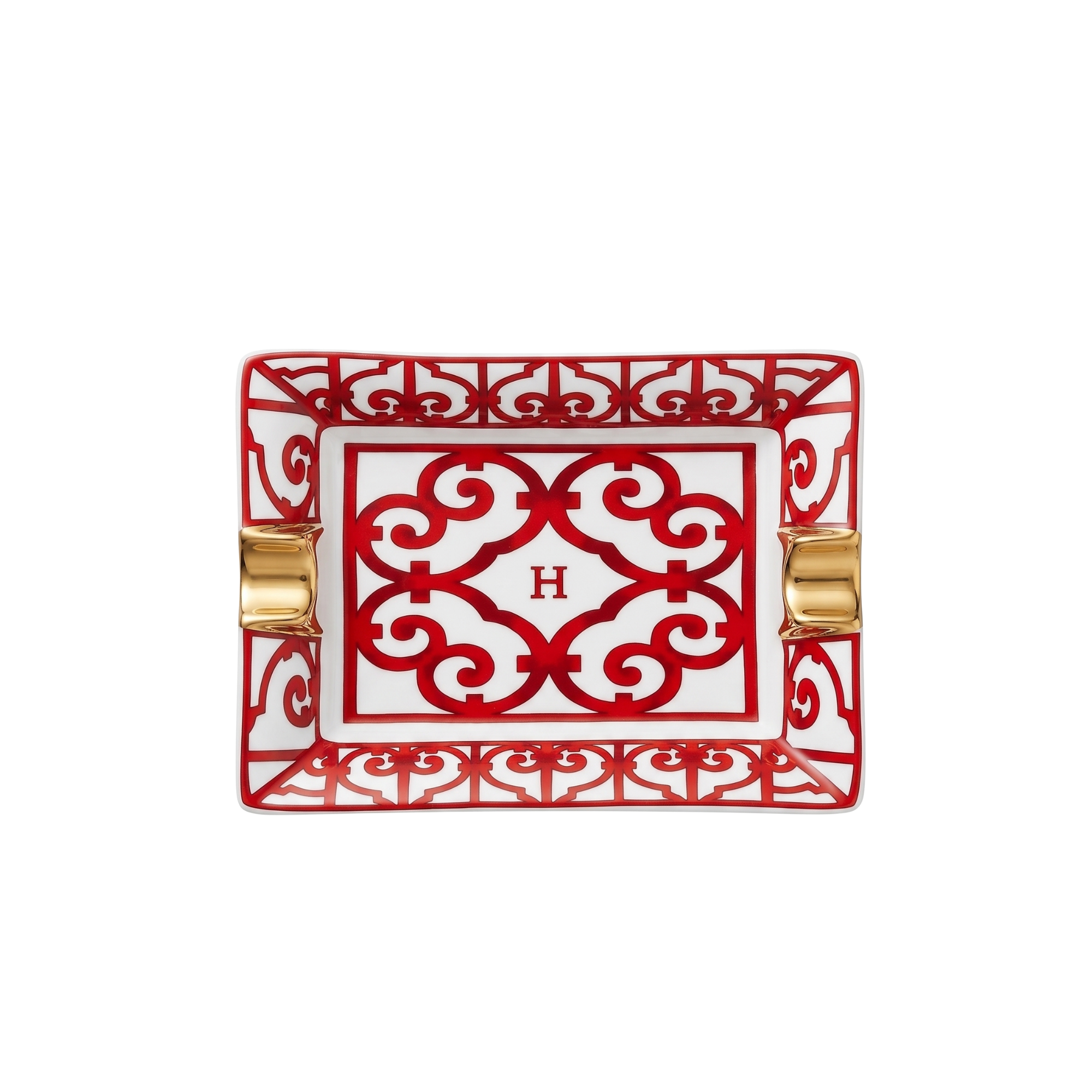 エルメス Herms 八角 プレート エアデールテリア　|3094| Hermes Paris Balcon de Guadalquivir Porcelain Cigar Ashtray